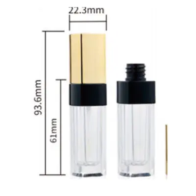 Vỏ son bóng vuông nắp vàng – đen 6.2ml – mã NXM0827