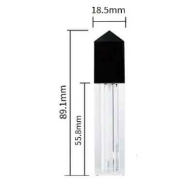 Vỏ son bóng vuông nắp đen góc cạnh 5ml – ảnh 2