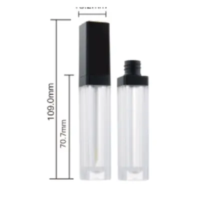 Vỏ son bóng vuông nắp đen – vàng 5.3ml – ảnh 3