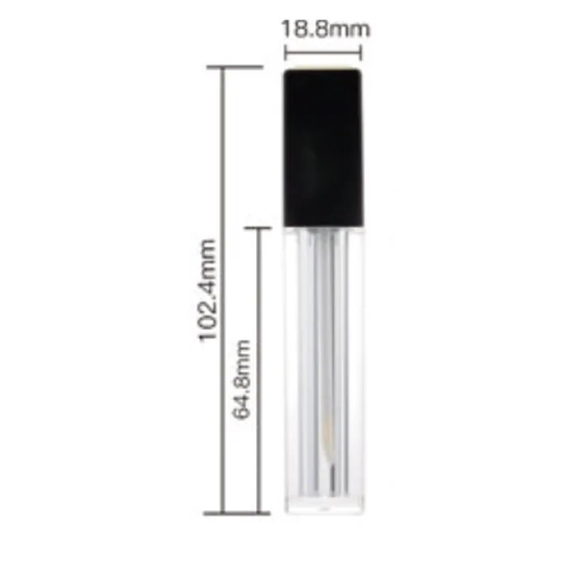 Vỏ son bóng vuông trong nắp đen 6.8ml – mã NXM0855