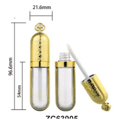 Vỏ son bóng vàng chạm hoa văn 15ml – mã NXM0910