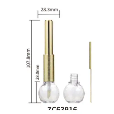 Vỏ son bóng cầu nắp vàng 15ml – mã NXM0986