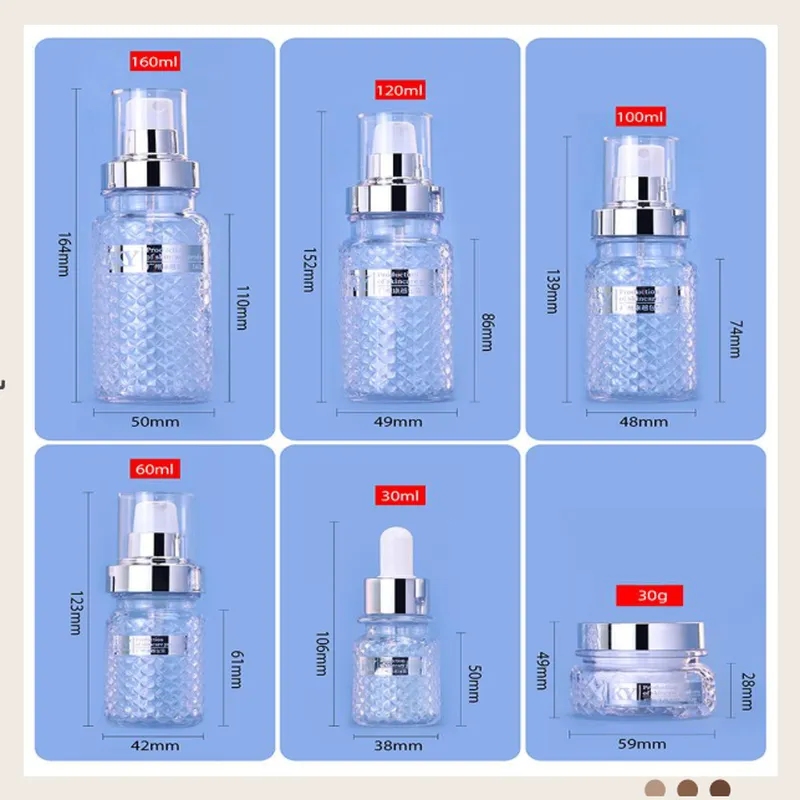 Bộ chai + hũ acrylic vân kim cương – mã NXP0024