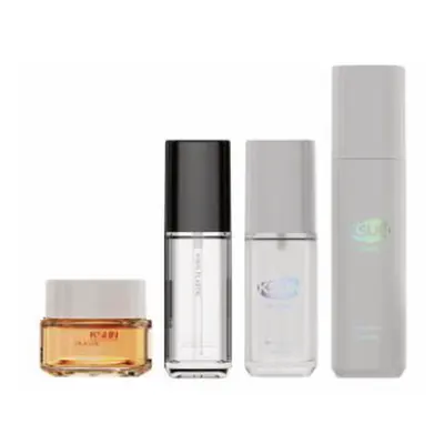 Bộ chai + hũ skincare trắng – bạc – mã NXP0203