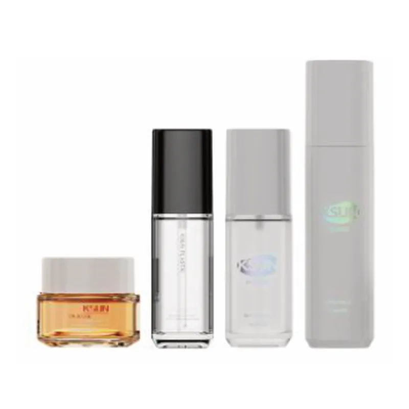 Bộ chai + hũ skincare trắng – bạc – mã NXP0203