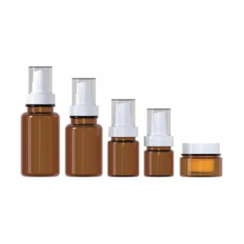 Bộ chai nâu hổ phách vòi trắng + hũ – mã NXP0208