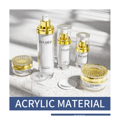 Bộ chai + hũ acrylic trắng nắp vàng 30ml – ảnh 2