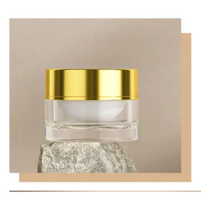 Hũ acrylic trong nắp vàng 120ml bộ – mã NXP0328
