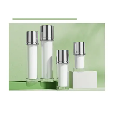 Bộ chai + hũ acrylic trắng nắp bạc 120ml – ảnh 5