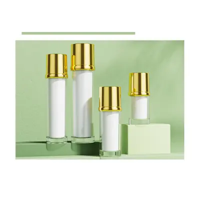 Bộ chai + hũ acrylic trắng nắp vàng 120ml – ảnh 2