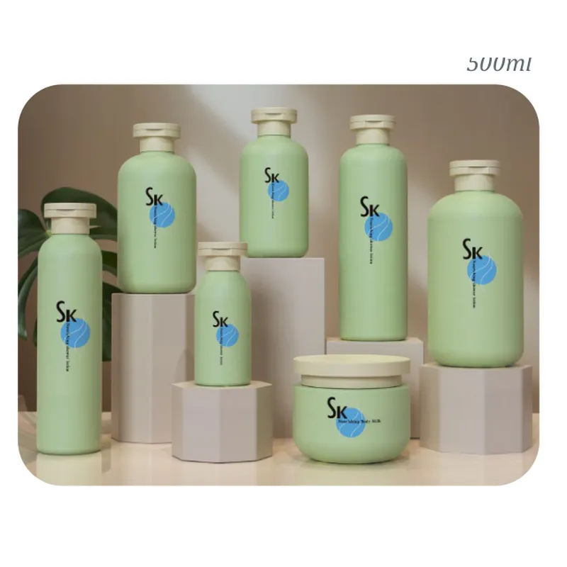 Bộ chai + hũ PET xanh mint 500ml – mã NXP0658