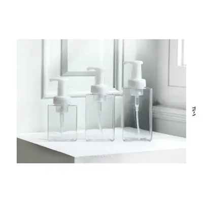 Chai tạo bọt vuông dẹt PETG xanh lá – ảnh 2