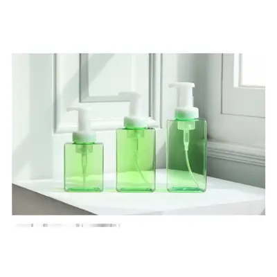 Chai tạo bọt vuông dẹt PETG xanh lá – mã NXP0702