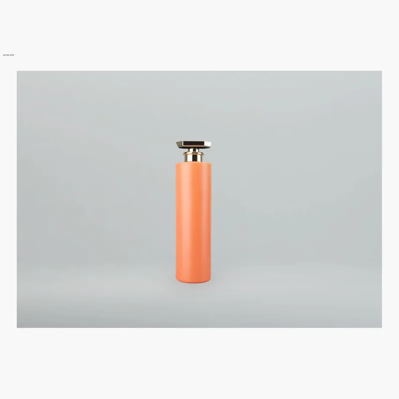 Chai nhựa cam trụ mảnh nắp bạc – mã NXP0735