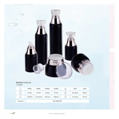 Bộ chai + hũ acrylic đen bạc – mã NXP0772
