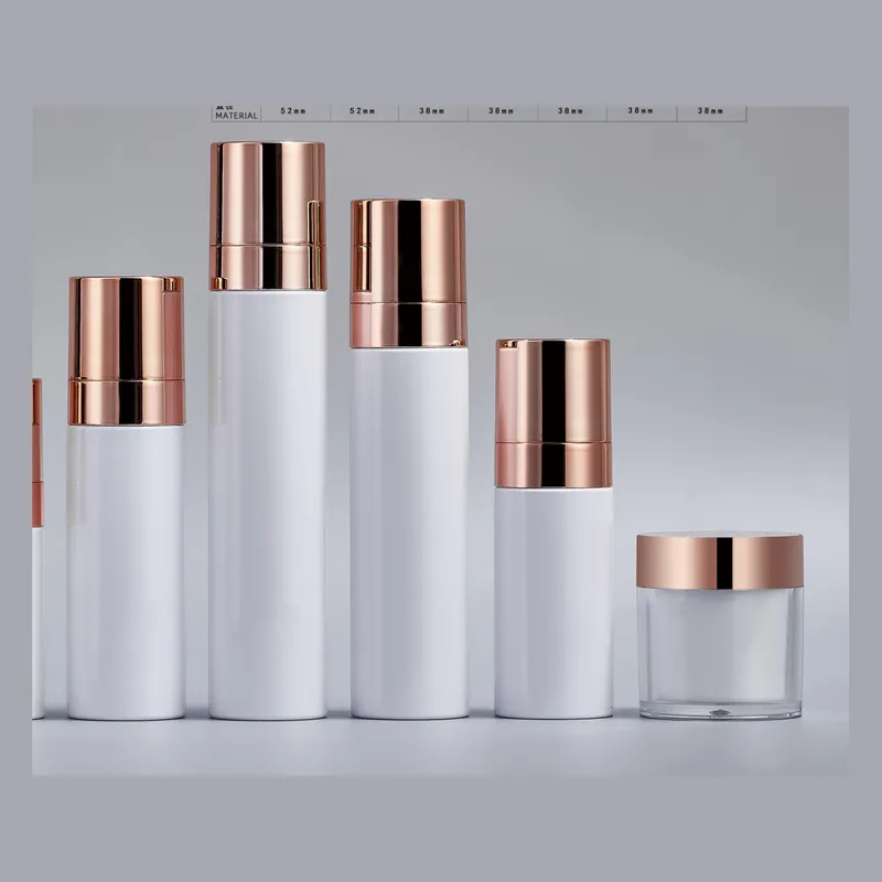 Bộ chai + hũ trắng nắp vàng hồng – mã NXP0798