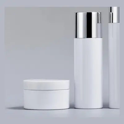 Bộ chai trắng nắp bạc + hũ – mẫu 2 – ảnh 2
