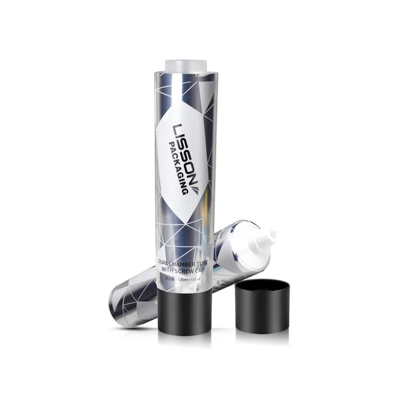 Tuýp 2 ngăn Ø50 nắp vặn đỉnh lõm 4 lỗ – mã NXT0574