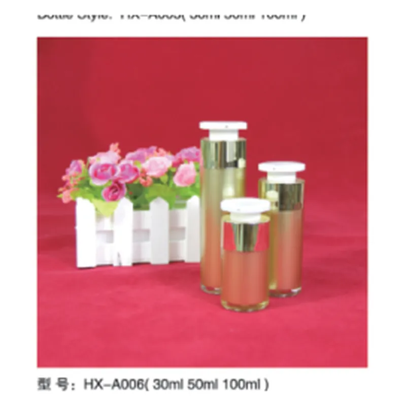 Bộ chai hút chân không acrylic vàng hồng HX-A006 – mã NXT1587