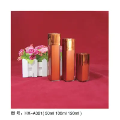 Bộ chai hút chân không acrylic cam đồng vuông HX-A021 – mã NXT1595