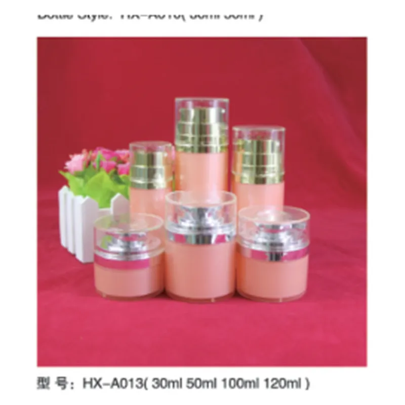 Bộ chai hút chân không acrylic hồng cam HX-A013 – mã NXT1596