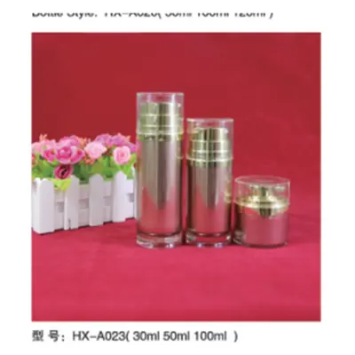Bộ chai hút chân không acrylic vàng đồng HX-A023 – mã NXT1600