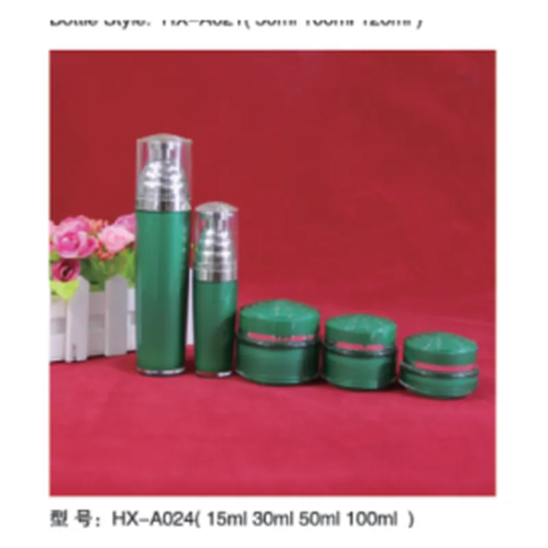 Bộ chai hút chân không acrylic xanh lục đậm HX-A024 – mã NXT1601
