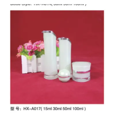 Bộ chai hút chân không acrylic trắng dáng vát HX-A017 – mã NXT1603
