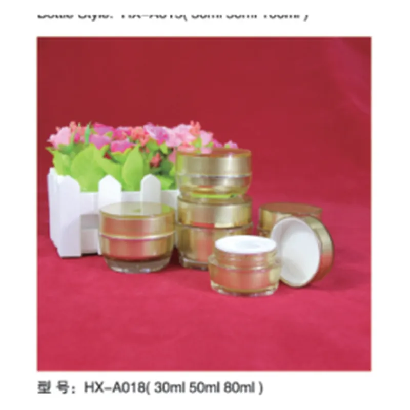 Hũ kem acrylic vàng hồng HX-A018 – mã NXT1604