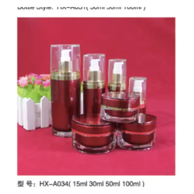 Bộ chai + hũ acrylic đỏ rượu HX-A034 – mã NXT1618