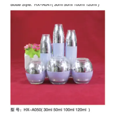 Bộ chai + hũ acrylic tím bạc dáng cầu HX-A050 – mã NXT1629
