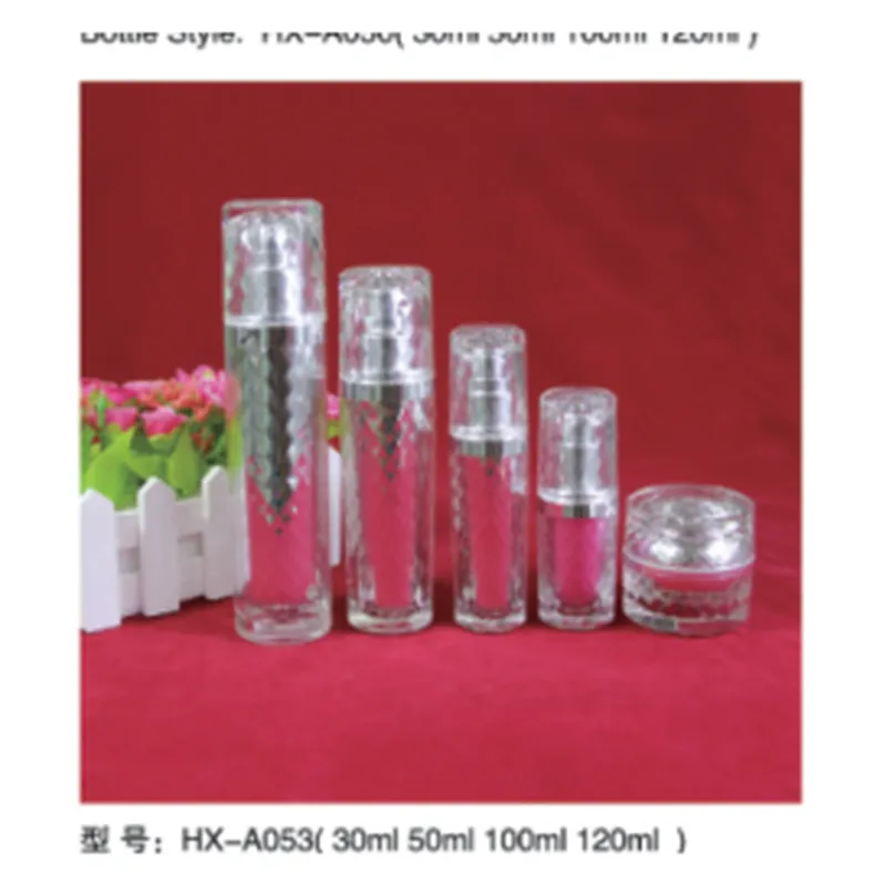 Bộ chai + hũ acrylic trong vân xoắn HX-A053 – mã NXT1635