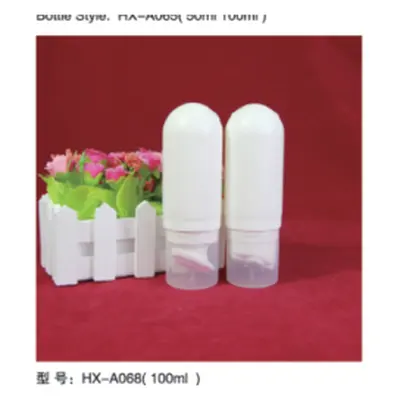 Bộ chai hút chân không acrylic trắng dáng viên nhộng HX-A068 – mã NXT1643