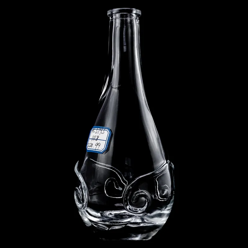 Chai rượu thủy tinh dáng giọt nước chân vân mây 500ml – mã NXW0011