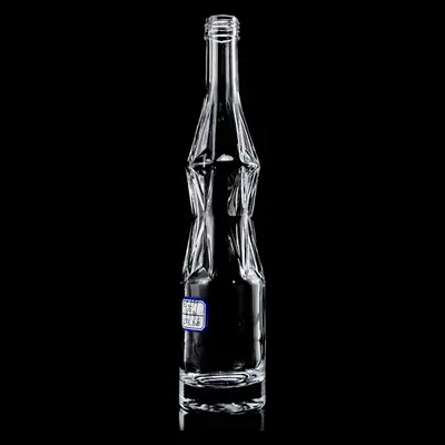 Chai rượu thủy tinh dáng vặn cổ dài 375ml – mã NXW0046
