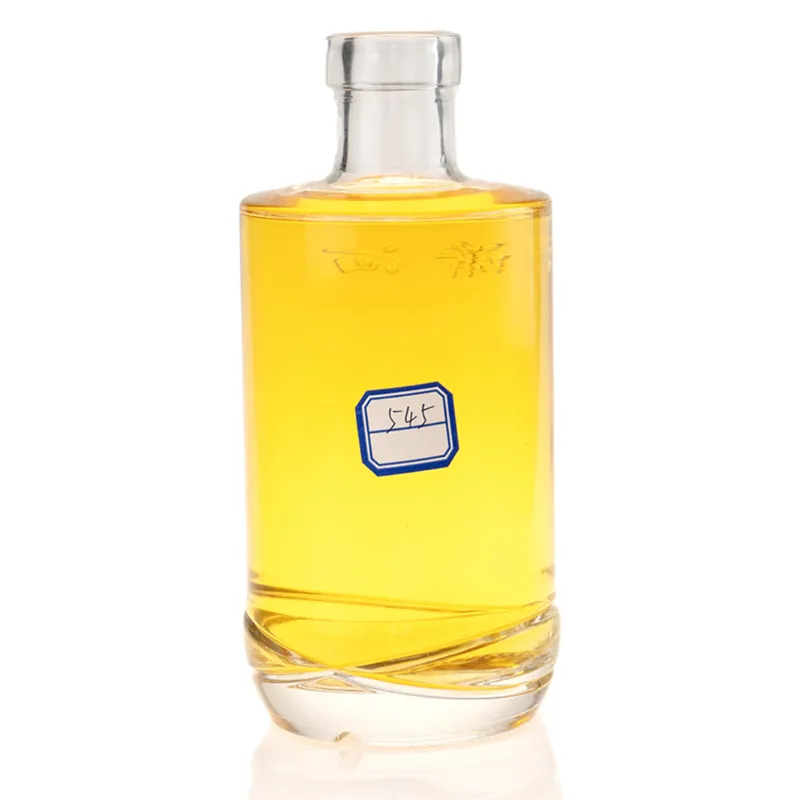 Chai rượu thủy tinh trụ tròn vai ngang hoa văn 750ml – mã NXW0088