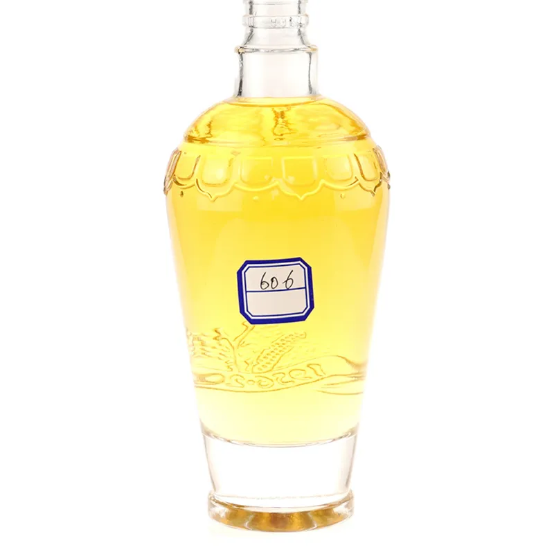 Chai rượu thủy tinh dáng bình hoa văn 500ml – mã NXW0149